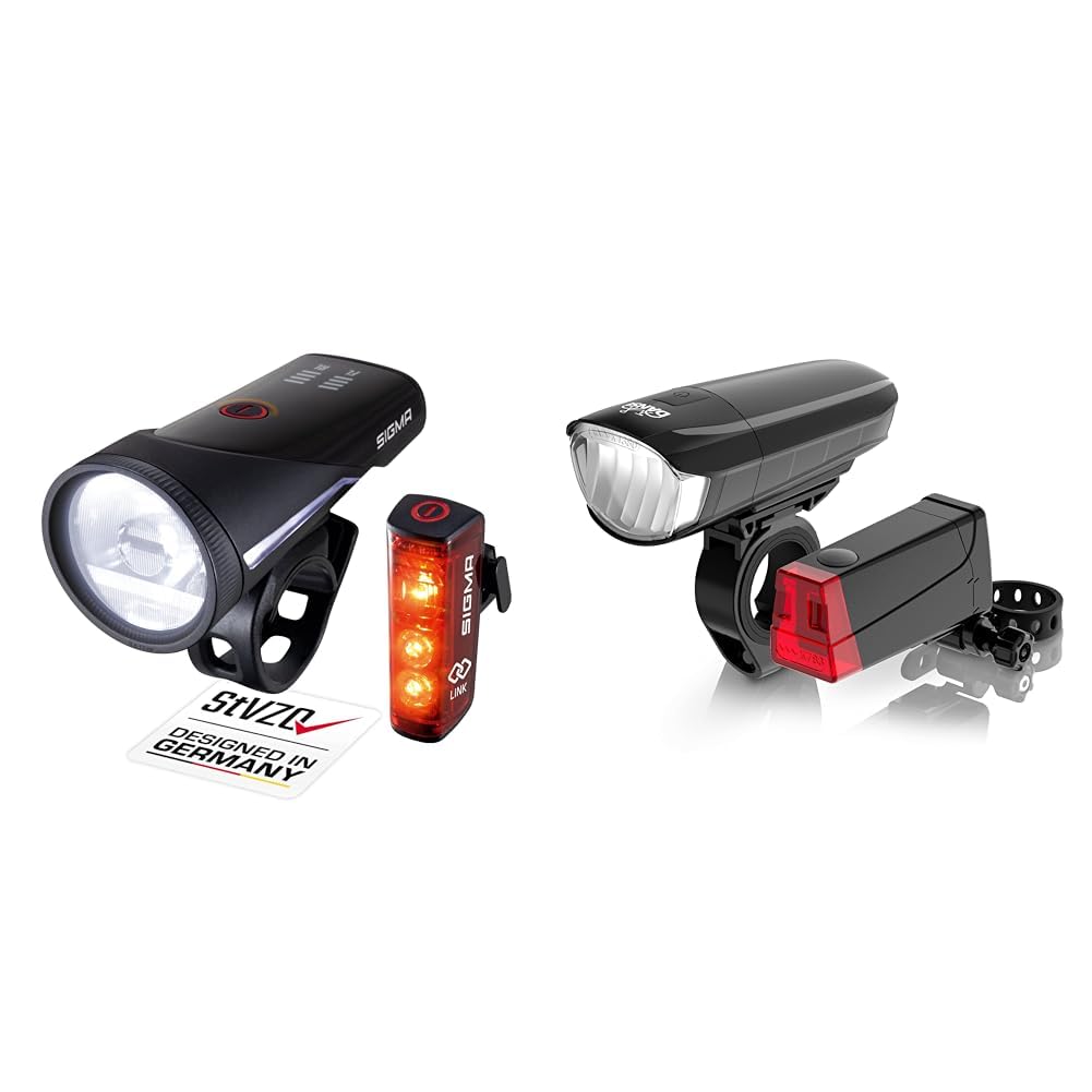 SIGMA SPORT Aura 100 Blaze LINK Set - Helles LED Fahrradlicht vorne + hinten StVZO
