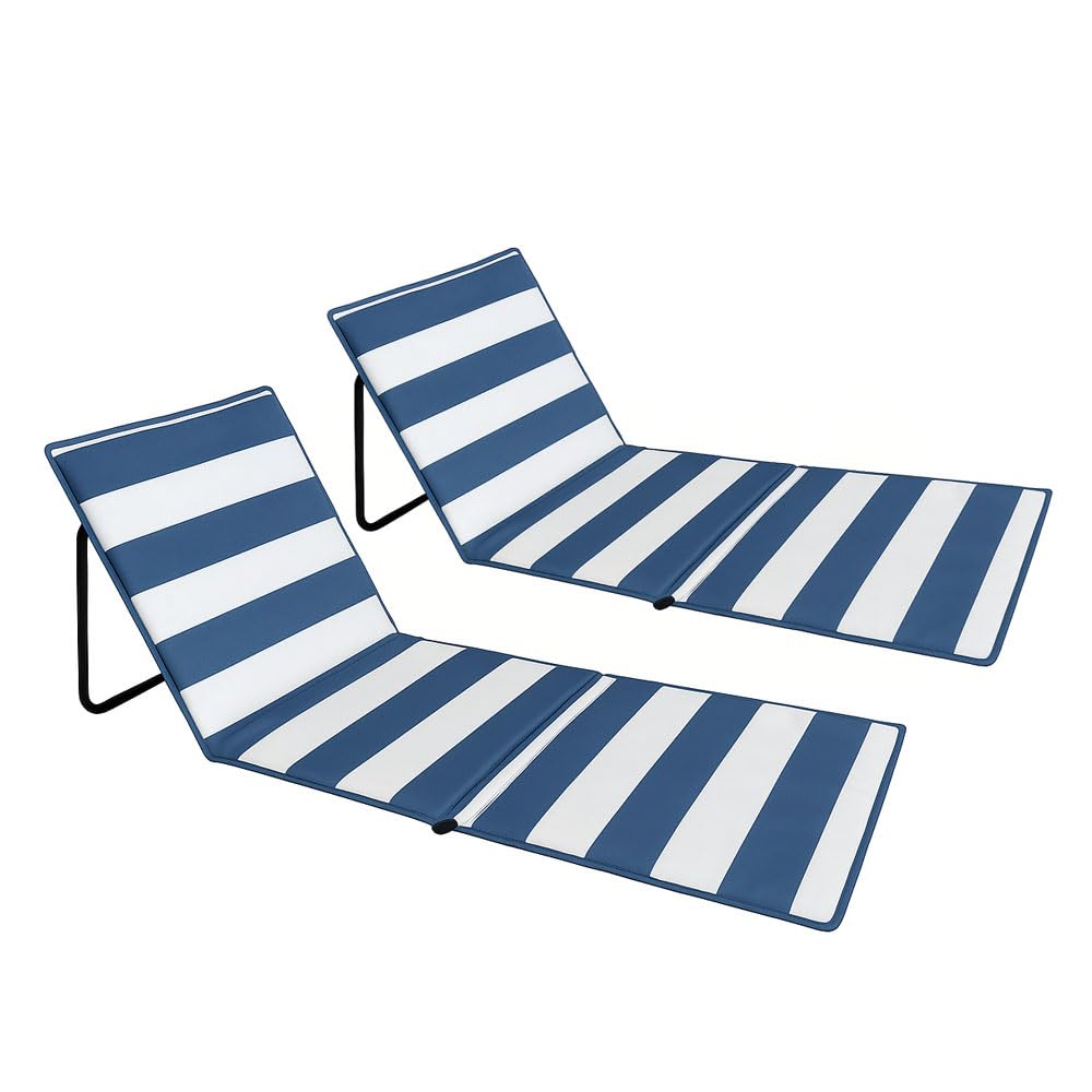 SACAR Matelas rembourré avec dossier inclinable pliable - Lit de soleil compact avec bandoulière - Idéal pour la plage, le camping, le lac et le jardin