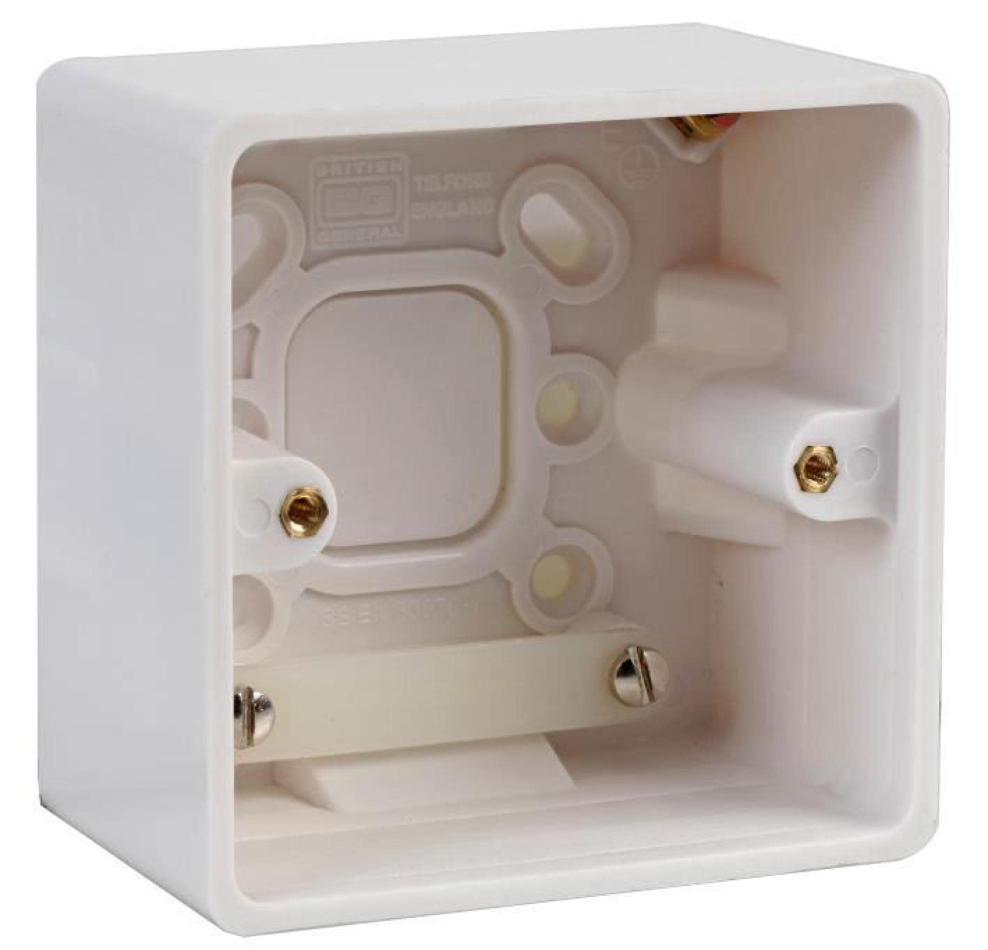British General White Bg 1-Gang Surface Box, 50Mm (D),