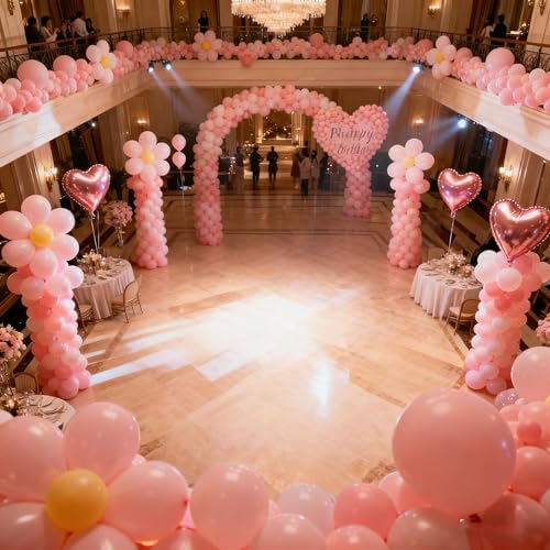 Image of 160Pcs Pastel Pink 12 Inch Pink Latex Party Balloons for Wedding Bridal Shower Gender Reveal Birthday Party Decoration