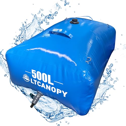 LTCANOPY 500 l/132 galloni Serbatoio Acqua Grande Serbatoio Acqua con valvola, Sacchetto Pieghevole Portatile per irrigazione di Terreni agricoli, Serbatoio Acqua di Emergenza per Camper Campeggio