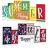 Summer wooden table sign double sided hello summer and happy 4th of july tabletop sign hawaii wood block memorial day patriotic tiered tray decor for office home indoor shelf centerpiece  urban country home decor