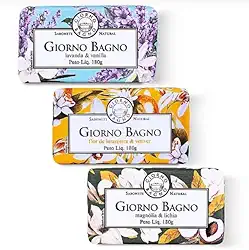 Kit 03 Unidades Sabonete Barra Vegetal Giorno Bagno, Mãos e Corpo, Banho e Cuidado Perfume Prolongado