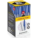 Caneta Esferográfica, Compactor 00871PT, Preto, Pacote de 50