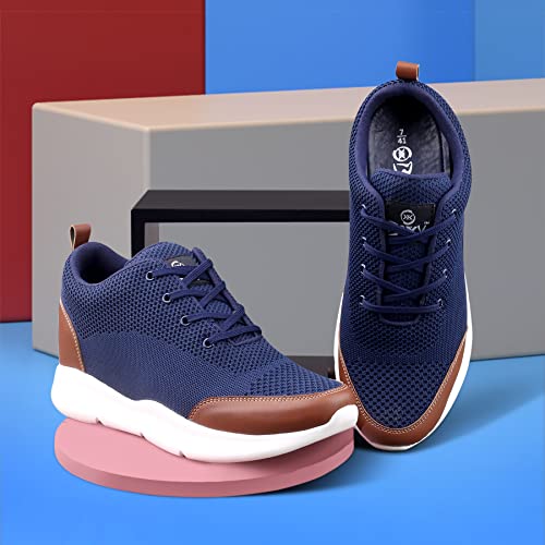 Image of Mens Global Rich's Men's 3 Inch Hidden Height Increasing Black,Blue,Brown,Grey Casual Sports Laceup Shoes with Eva Sole Casual Shoes