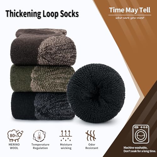 Image of Time May Tell Merino Wool Hiking Boot Socks for Men & Women Cushioned Warm
