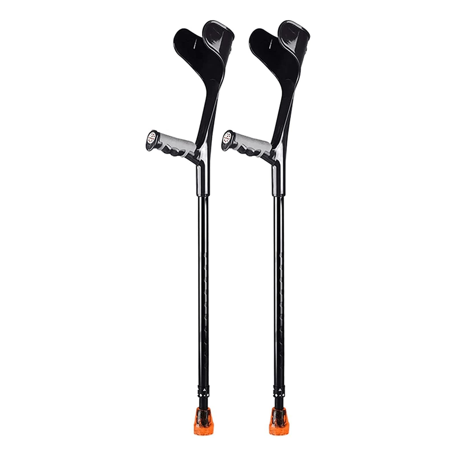 Seguridad Muletas Bastones para caminar antebrazo, muletas ajustables, 1 par de bastones para caminar para adultos, bastones de descanso para codo en forma de U, andador cómodo para ancianos Cómodo