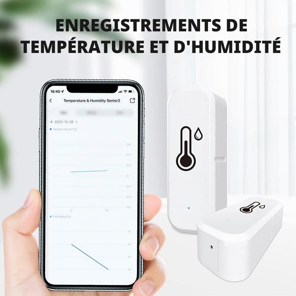 SPORTARC pour Tuya Lot de 10 capteurs de température et d'humidité sans fil WiFi pour serre domestique