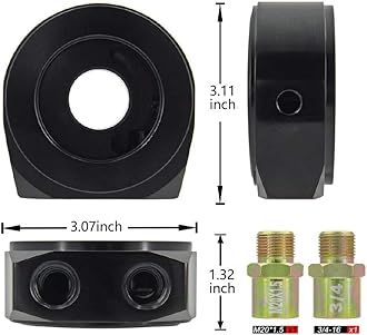 19 Row AN10-10AN Stacked Plate Oil Cooler Universal Engine Transmission British Radiator Oil Cooler Condenser with Fuel Line Hose Mounting Nut Adapter Clamp Aluminium Alloy Black