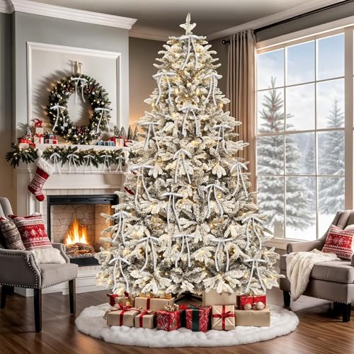 Image of 24 Pcs White Velvet Bows Ornaments for Christmas Tree, Vintage Rustic Elegant Velvet Christmas Bows Tree Decorations, Indoor Home Decor for Wreath Mantle Gift Wrap Holiday Decor, 3 /8'' W, 5 * 7 inch