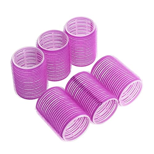 Ipetboom 6pcs Self Adhesive Hair Rollers for DIY Curling No Heat Hair Styling Tools Easy to Use Durable Random Color Random Color