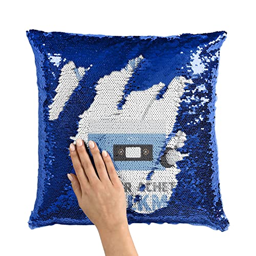 Coussin avec Housse Sequin bleu pour égayer un canapé terne - 3