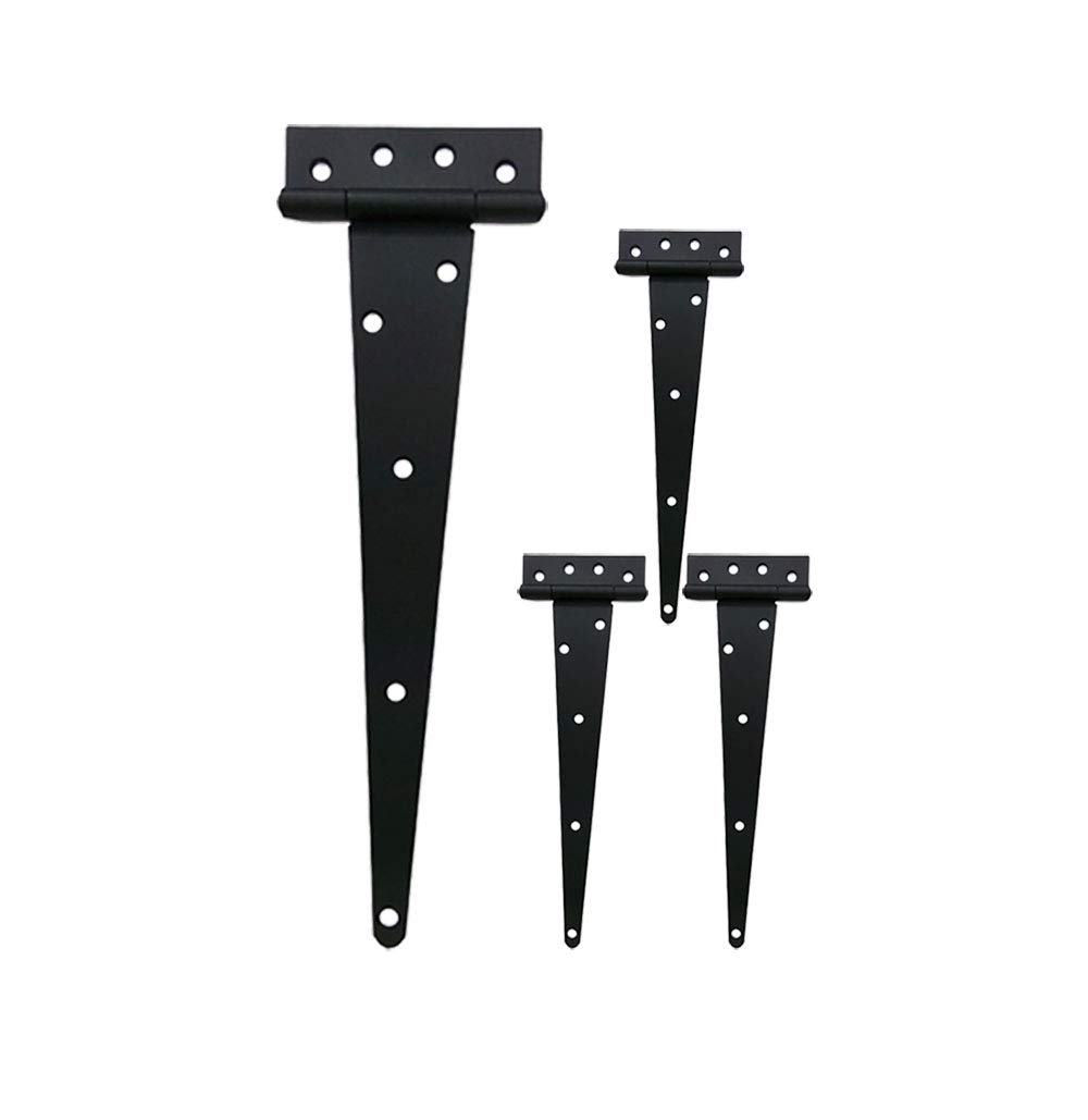Charnière en T QCAA penture de porte bois extérieure sablé noir mat x4