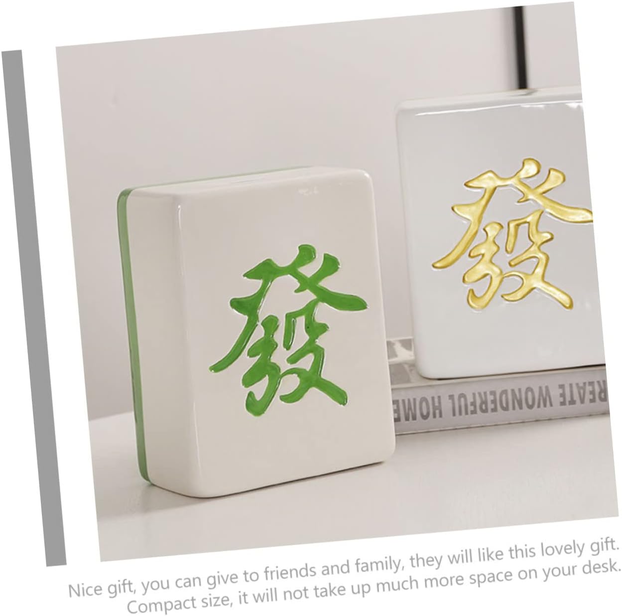 Yardwe Mahjong Piggy Bank for Boys and Girls Playroom Storage Money Saving Box