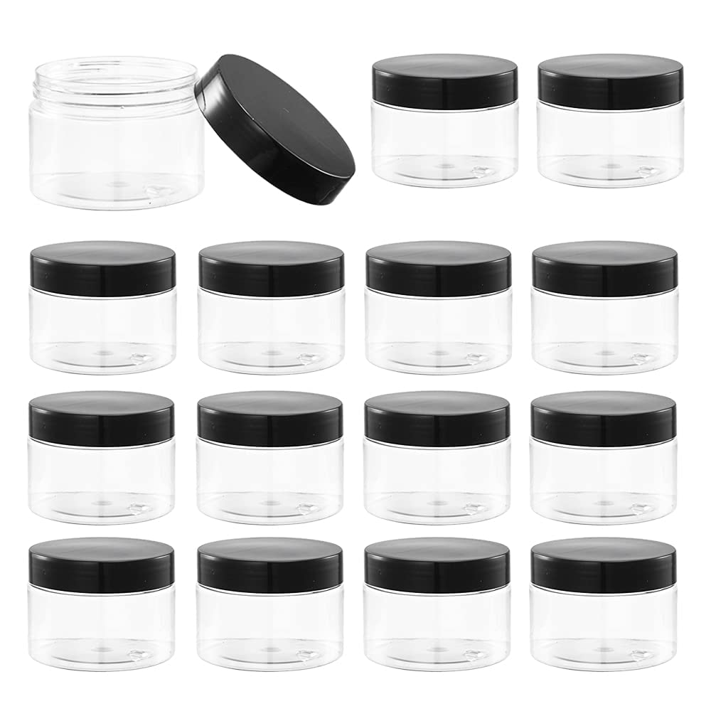 Hunky Dory PET Jar 50ml Unbreakable Plastic Transparent with Glossy Cap Cosmetics Shan Container for Creams,Lip Balm, Body Butter, Essential oil, Costemic, Makeup Use (Pack of 6)-picture-44