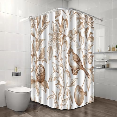 Rideau de douche 180x180 cm imprimé blanc pur avec crochets