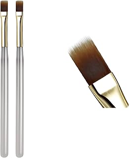 2PCS Nail Art Gradient Sweep Brush Set for Acrylic Gel Color Blending, Flat Angled Ombre Painting and One-Stroke Design