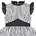 Girls Dress Black Striped Lace Trim Ruffle Neck Cap Sleeve School Holiday Size 5