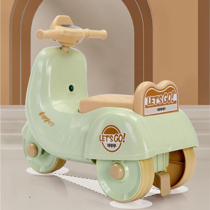 Samochód na biegunach, Wiggle Car Mobilna zabawka motocykl ze światłami Muzyka dla dzieci Cartoon Dopasowane kolorystycznie dziecięca huśtawka Card(Wei�)