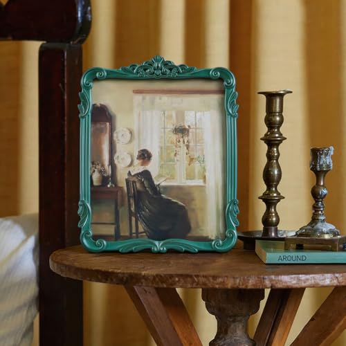 Image of Vintage Picure Frames 8x10 Antique Victorian Green Frame Wall Decor