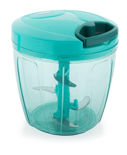 Amiraj Polypropylene Handy Chopper XL with 6 Stainless Steel Blades for Effortlessly Chopping Vegetables and Fruits for Your Kitchen Green, 1000 ml