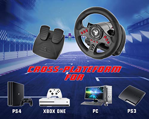 Subsonic SA5426 Racing Wheel Universal with Pedals for Playstation 4, PS4 Slim, PS4 Pro, Xbox One, Xbox One S, PS3 - Thumbnail 3
