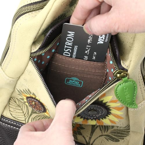 Image of CHALA Canvas Sling Bag Women RFID Protected Canvas Crossbody Backpack with Adjustable Strap