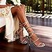 DREAM PAIRS Silver High Heels Stilletos Heels for Women Strappy Gladiator Sexy Square Toe Heels Open Toe Heels Dressy Pumps Sandals Size 5.5 SDHS2239W