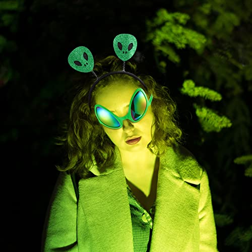 24 Pieces Alien Headband And Glasses Funny Novelty Glasses Fancy Head Boppers Accessories For Adults Kids Halloween Christmas Alien Dress Up Party Favors Photo Booth Props Supplies #TOP1