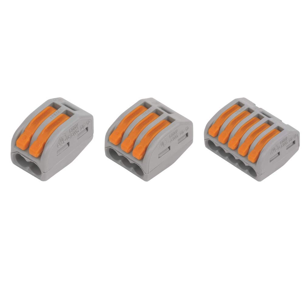 WAGO 222-412 x10, 222-413 x10, 222-415 x10 de cada bloque de terminales de abrazadera de alambre de conductor de conectores eléctricos