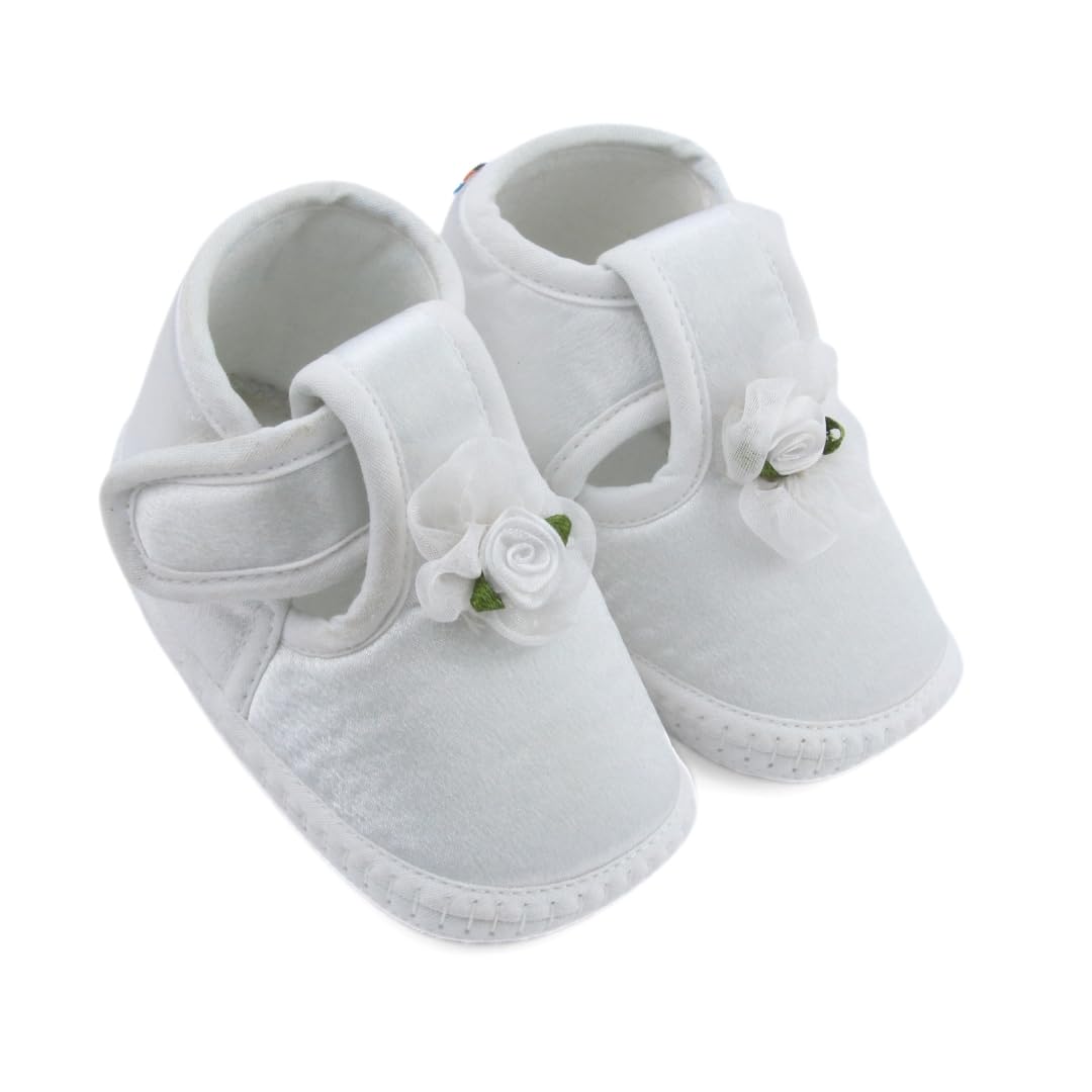 6 To 12 Months Baby Girls Satin Floral Booties-BT4991-image-24
