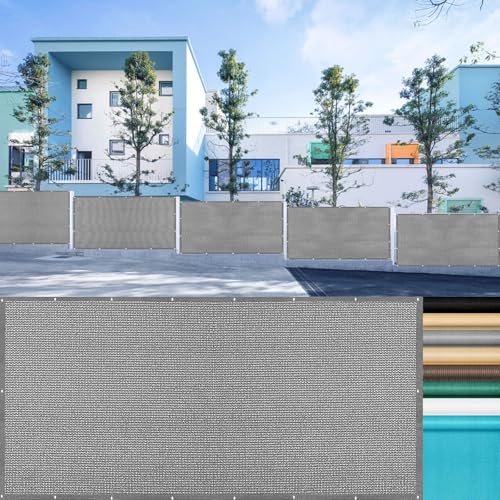 LIUWEIE Balcon Privacidad 120 x 250 cm Protección UV, Transpirable, Ligera Pantallas Protectoras, Malla Sombreo con Ataduras de Cables para Balcones y Terrazas, Gris
