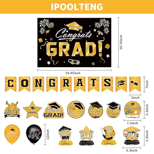 50% Off Gold 2026 Graduation Decorations Set - Image 2