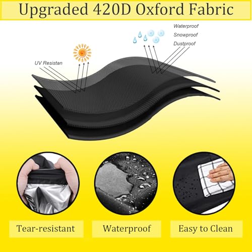 Funda para muebles de patio rectangular transpirable para proteger comedores de jardín en invierno 6