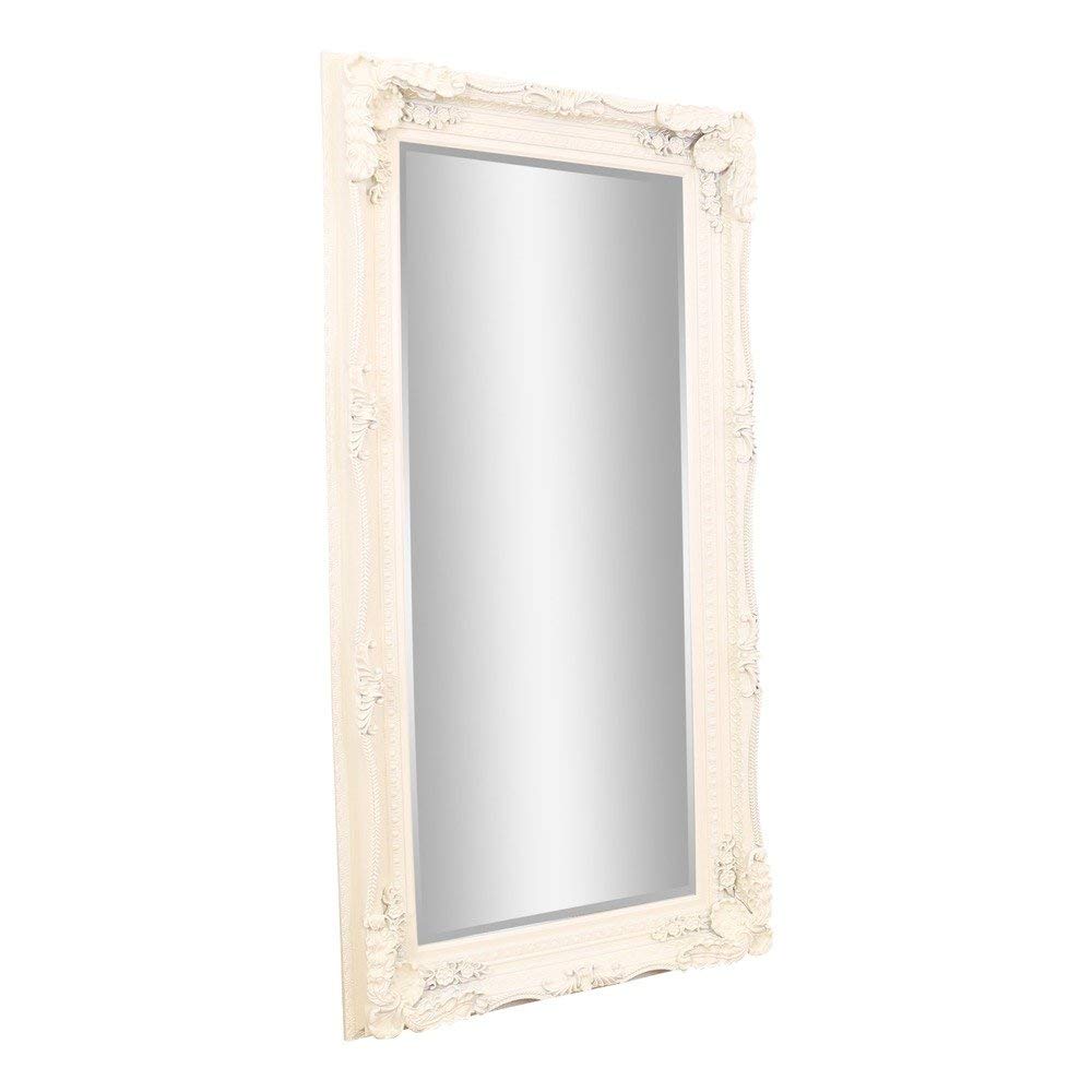 Barcelona Trading GL042-2 Carved Louis Large Cream Ornate French Frame Leaner/Wall Mirror, Wood, 175x89, Beige