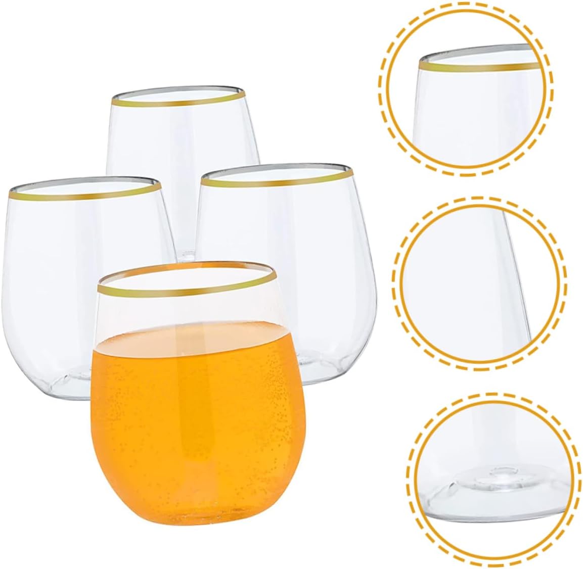 Didiseaon 5sets Count Disposable Drinking Glasses for Wine Whiskey Cocktails Juice Water 4pcs*5