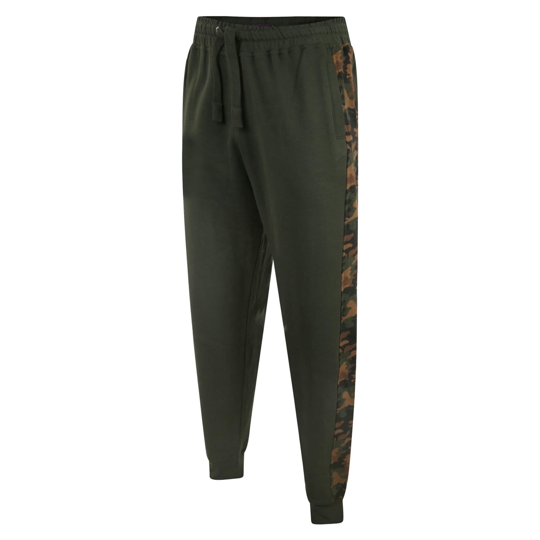 KAM Big & Tall Khaki Camo Side Panel Joggers - Men's, 4XL (KJ236007384XLU00)