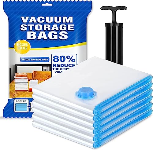 Image of Taili Vacuum Bags, Clothes Storage Bag, Vacuum Bags for Clothes, Cloth Storage Bag, Vacuum Bags for Clothes with Pump (5 Set Vacuum Bag)