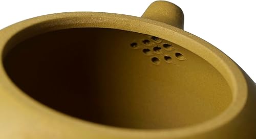 Miniatura 8 de Tetera china Zisha arcilla amarilla Xishi ollas de gran capacidad 13.5 fl oz infusor para té suelto (gran capacidad)