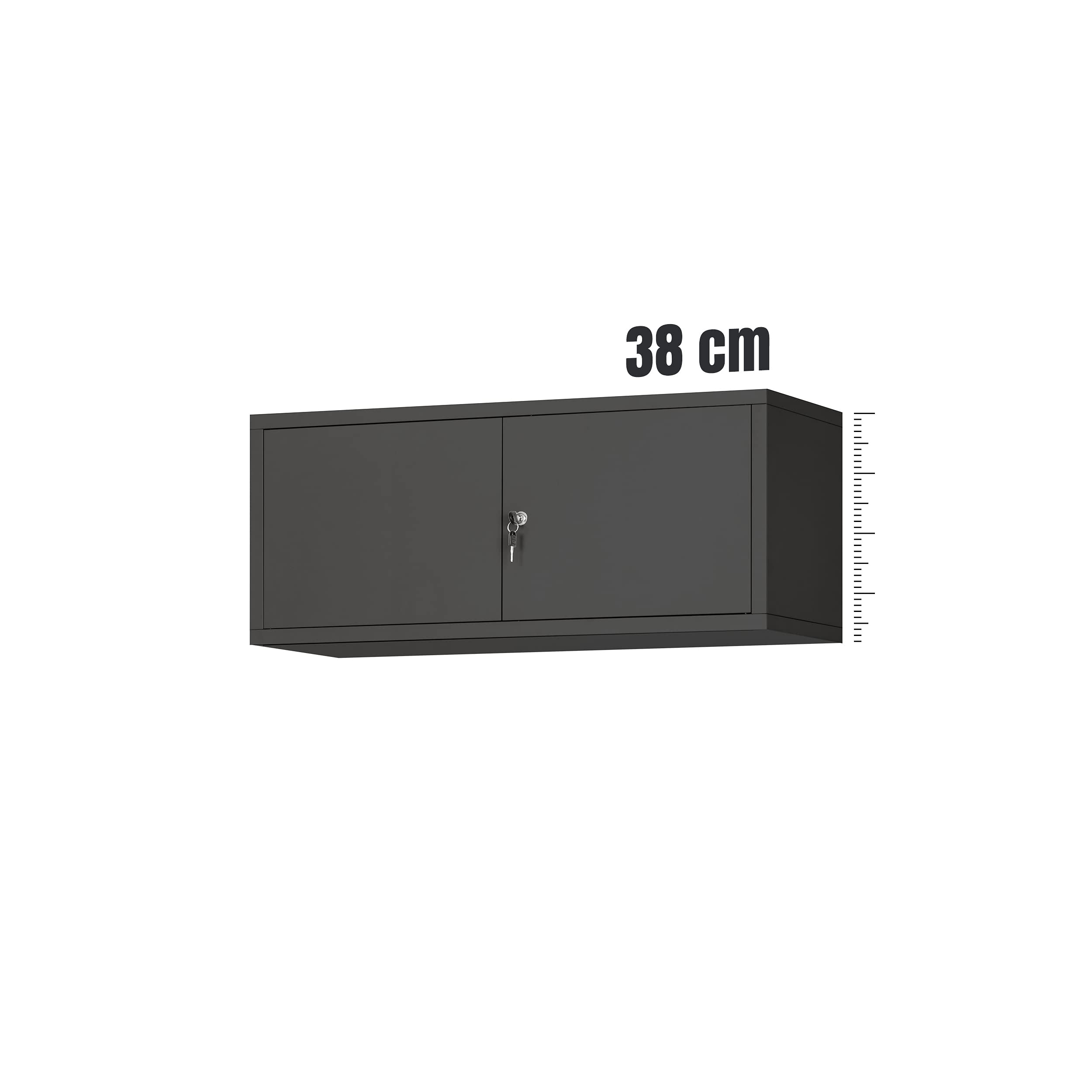 Jan Nowak Estensione per Armadio da Ufficio in Metallo Verniciatura a polvere Porte a battente 38 x 90 x 40 cm (Antracite)