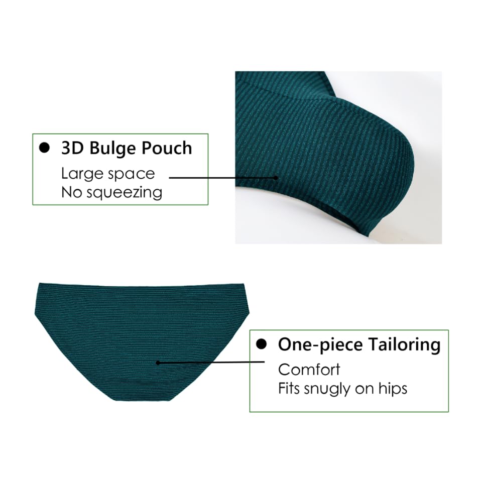 JINSHI Men's Bulge Enhancing Pouch Underwear Sexy Micro Mesh Low Rise Striped Briefs for Man Comfy Breathable Panties M 2XL3