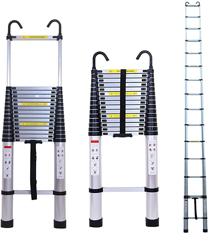 Escalera telescópica multiusos de 6,2 m, con gancho extraíble, aluminio de alta calidad, extensible, antideslizante, para escalada/oficina/loft, escalera doméstica, 150 kg de capacidad de carga