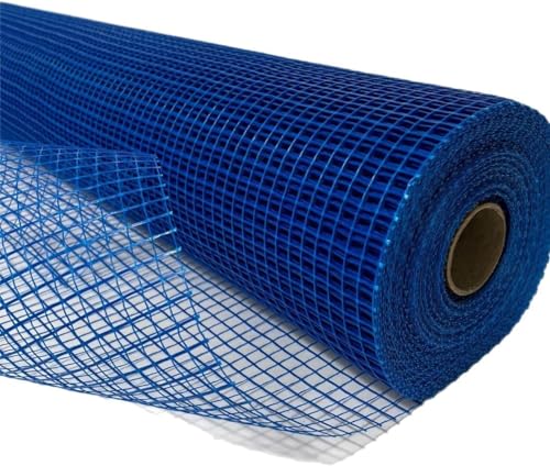 Ferretelix. Malla fibra de vidrio para Revocos Mortero Azul Rollo 1 mt x 50 mts luz de 10x10 G