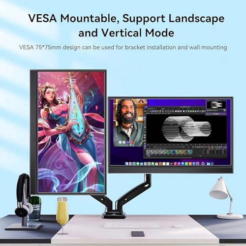 Image of QQU 14 inch Portable Touchscreen Monitor, 1920 x 1200 IPS /HDR Ultra-Slim Travel Display with VESA Mount & Smart Cover, Kickstand & Speakers, HDMI USB-C External Monitor for Laptop, PC,Phone, Tablet, PS4 /5