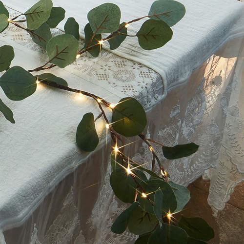 Guirlande d'eucalyptus LED pour une déco de table de mariage rustique - 8