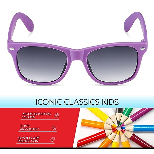Image of Retro Rewind Kids Sunglasses for Boys Girls Age 3-12 - Shatterproof UV400 Toddler Children Sun Glasses