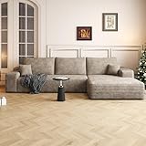 AUGOP 108' Sectional Couches for Living Room Modern Modular Sofa with L-Shape Couchs Upholstered Boneless Couch Deep Seat Sectional Couch with Chaise (Camel, Right Facing Chaise+2Seaters)