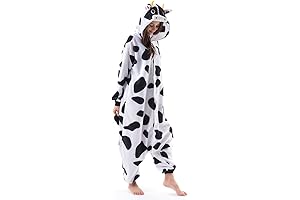 Unisex Adult Cow Onesie Costume for Halloween Christmas Sleepwear