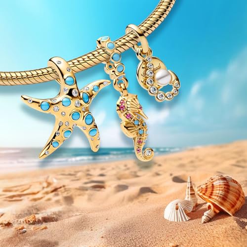 Summer Travel Sea Animal Charms Bead for Bracelets and Necklaces 925 Sterling Silver For Family Birthday Women Jewelry Present3