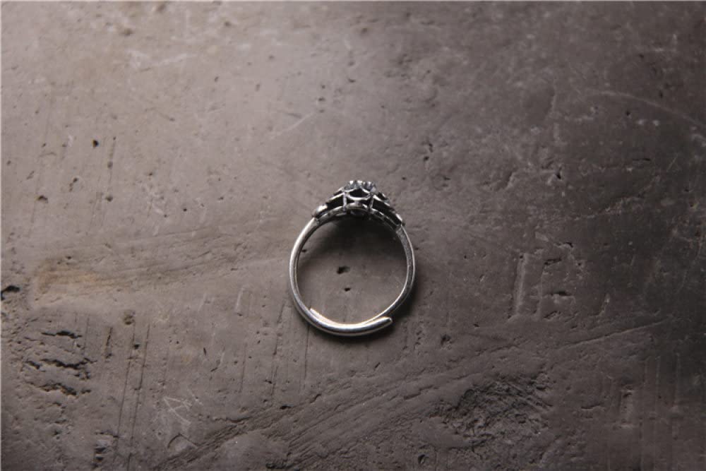 Ring Aus 925Er Sterlingsilber, Sterling Silber Ringe Frauen 925 Kleine Blume Verstellbare Ringe Retro-Kunst Verstellbare Sterling Kleid Ringe Verlobungsring Geschenke Für Männer Mädchen Frau Ewig